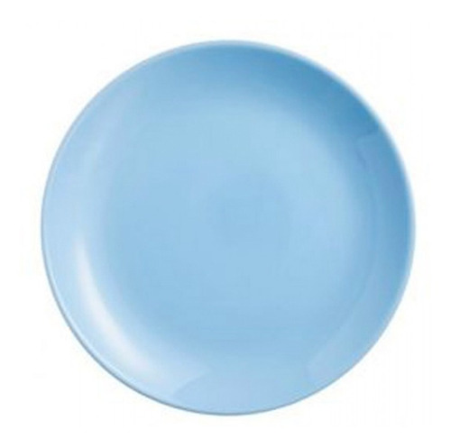Juego 6 Platos Trinche Vidrio Opal Diwali 25 Cm Francia Color Turqueza