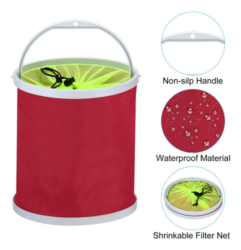 Cubo De Pesca Plegable, Cubo Plegable Contenedor De Agua Ple
