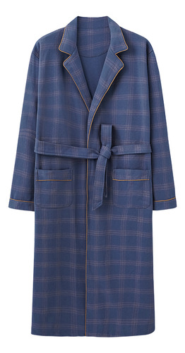 Bata De Baño A Cuadros Para Hombre, Kimono Para Dormir, Para