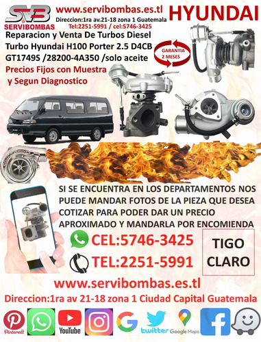 Reparacion Turbo Hyundai Grace 2.5 D4bf/d4bf-t H100 Guatemal