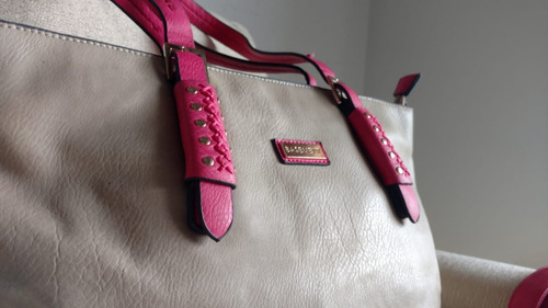 Cartera Beige Y Fucsia Basement
