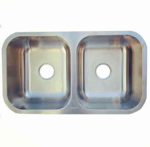 Pileta Doble De Embutir + Válvulas Vindex 80x46x19 Acra