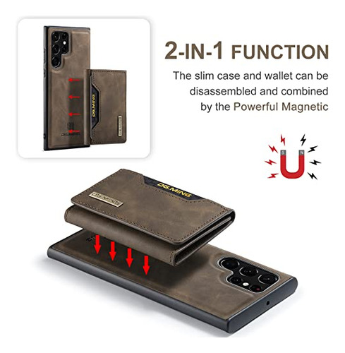 Funda Cartera Para Galaxy S23 Ultra Coffee Piel