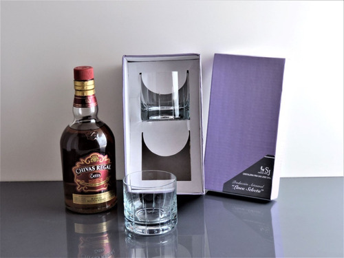 Imagen 3 de 10 de Vaso De Whisky Cristal Tallado San Jose. Estuche X 2 Regalo