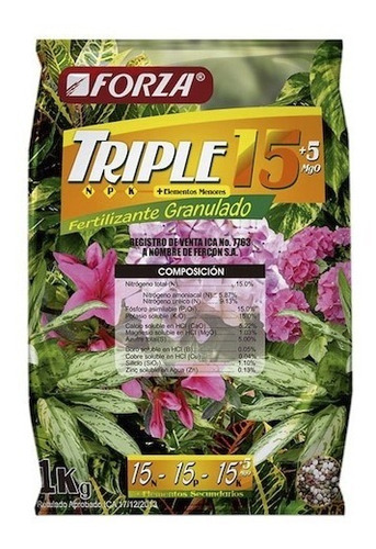Fertilizante Para Plantas 15-15-15 Triple 15 Forza X Kg