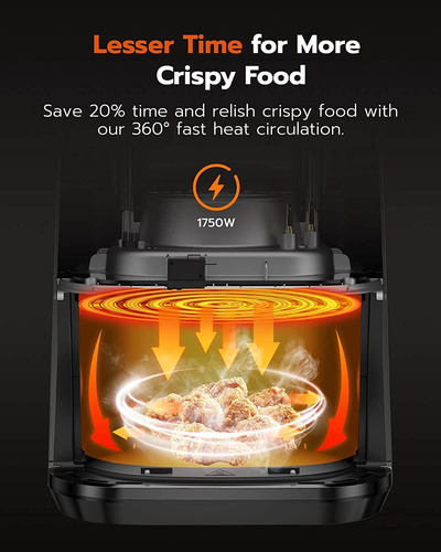 Imagen 3 de 7 de Freidora De Aire, Freidora De Aire 6qt Con 100 Recetas,...