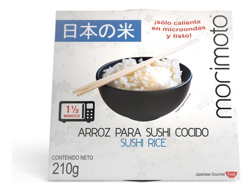 Arroz Japonés Cocido Para Hacer Sushi Morimoto 210g