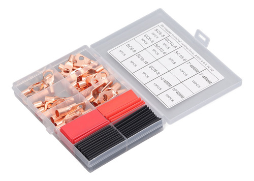 Conector Terminal, 80 Piezas, Cable De Batería De Cobre Rojo