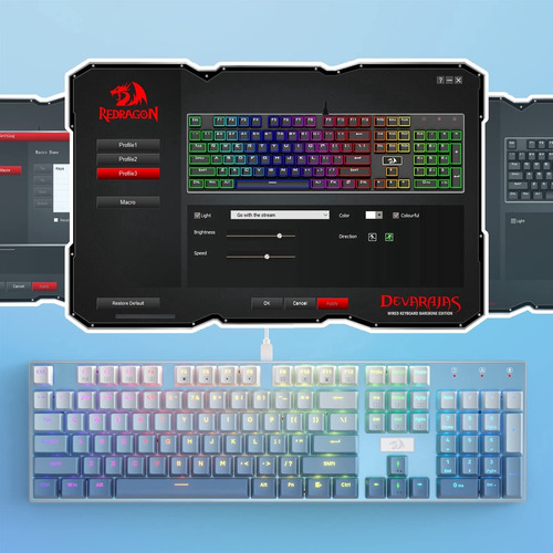 Redragon Teclado Mecánico Para Juegos K556 Se Rgb Led Retr.