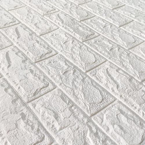 Imagem 2 de 3 de Painel 3d Tijolo Branco Auto Adesivo 70 X 77 Cm
