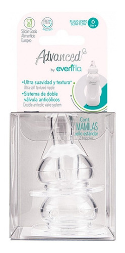 Evenflo Advanced Mamila Flujo Lento 0m+ 2 Pz