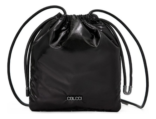 Bolsa Colcci Bucket Metalizada Preta