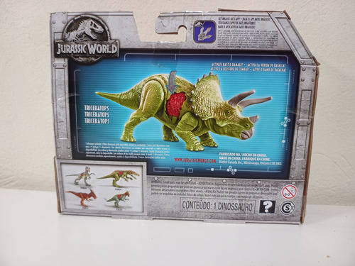 Figura Triceratops Battle Damage Jurassic World - Mattel (Usado)