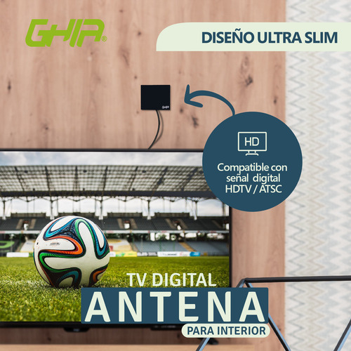 Antena Tv Ghia Gant-001 Interna 1.5m Color Negro