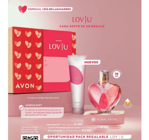 Perfume Lov/u  Marca Avon (pack Perfume, Loción Corp. Y Caja