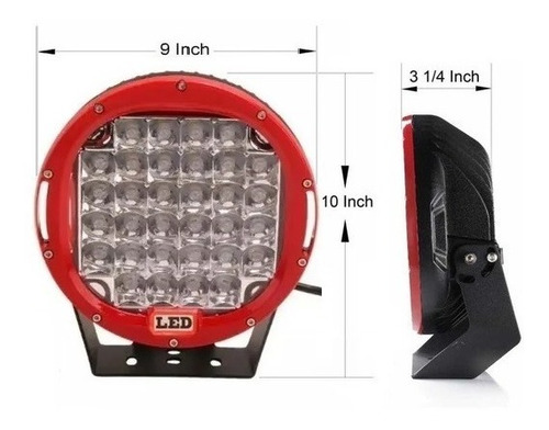 Imagen 4 de 6 de Faro Led Tipo Arb 96w 9 Pulgadas Para Rusticos Y 4x4 Rojo