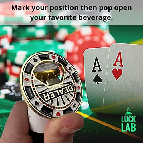 Luck Lab Juego De 3 Botones De Póquer De Abrebotellas De Met