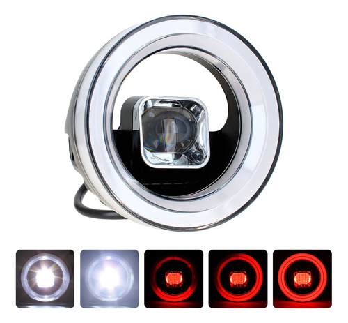Faro Proyector Hiper Led Lupa Ojo Angel 5 PuLG Moto 4x4 Jeep