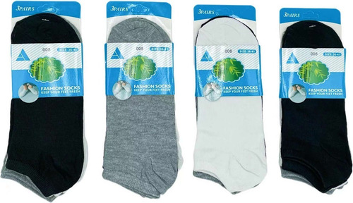 Imagen 1 de 2 de Pack 12 Calcetines Bambú Tobilleras Mujer Algodón Con Bambu