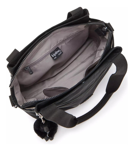 Kipling Bolsa Elysia Mediana Nueva 100% Original Black Noir Color Sólido