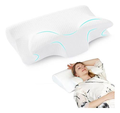 Feivos Almohada De Espuma Viscoelástica Cervical Ajustable, 