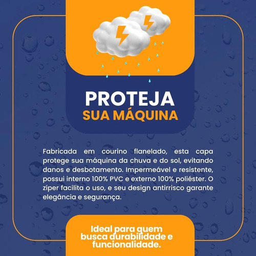 Capa Maquina Lava E Seca Samsung 8,5 9 10,2 Frontal C/ Zíper Branco