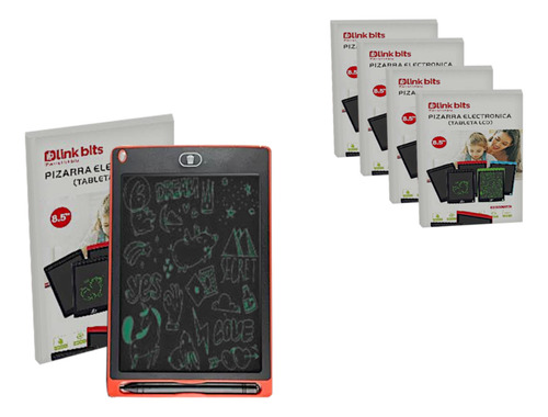 Tableta Lcd Pizarra Magica Dibujo Lapiz Borrado 8in 4 Pzas