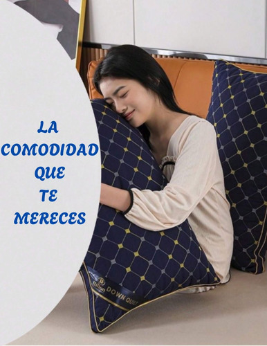 Pack2 Almohada Cervical Lavable, No Deforma, Soporte Y Sueño Azul