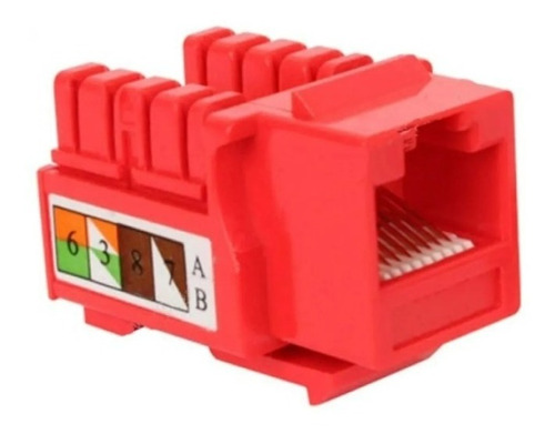 Jack Rj45 Keystone Rojo Lan Cat 6 3bumen 5 Und Certificado