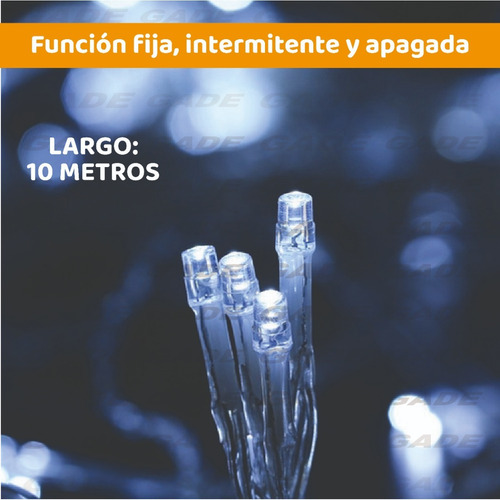 Imagen 4 de 8 de Luces Luz Led Guirnalda Tira 80 Luces Blancas 10m A Pila