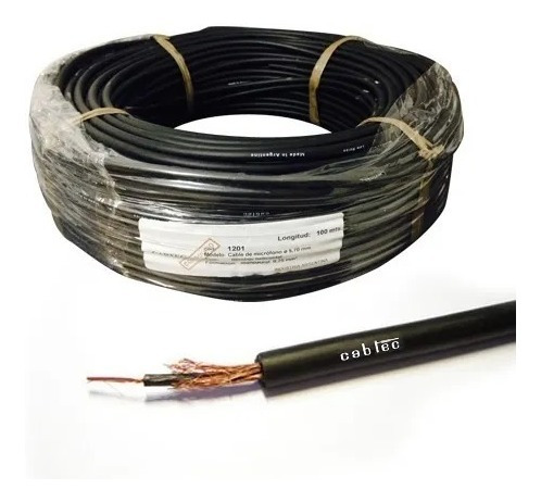 Rollo 50m Cable Mono Audio Sonido Microfono 5,7mm Cabtec