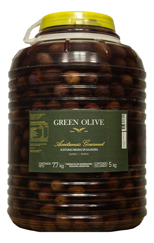 Aceitunas Negras Nat. Green Olive N° 1 X 5 Kg. Garrafa