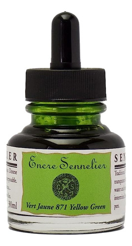 Tinta De Dibujo 30 Ml Verde Amarillento En Botella