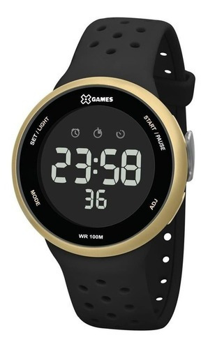 Relógio X-games Masculino Digital Xmppd545 Dourado Preto Cor do fundo Negativo