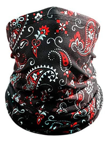 Black Paisley Outdoor Face Mask By - Motorcycle Ski S