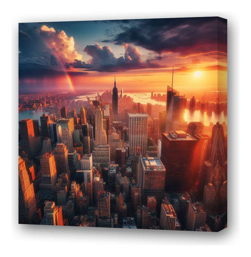 Cuadro 45x45cm Empire State Building Vista Panorámica M4