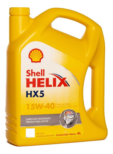 Aceite Shell Helix Hx5 15w-40 Mineral 4 Litros