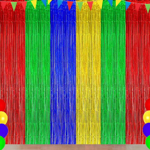 Decoraciones De Fiesta Azul, Rojo, Verde, Amarillo, Azul, Ro