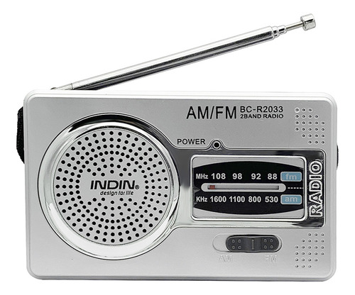 Receptor De Radio Indin Bc-r2033 Mini Am Fm De 2 Bandas