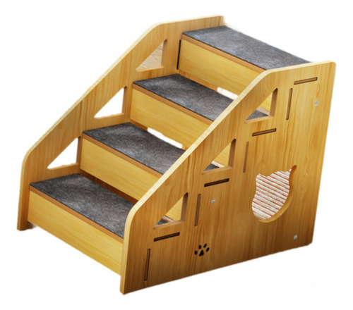 Escaleras De Madera Para Mascotas, 4 Escalones, Rampa Para
