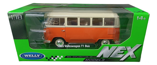 Volkswagen T1 Bus 1963, Escala 1/18, Welly,25cms Largo. 