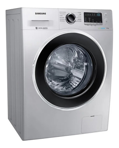 Imagen 5 de 10 de Lavarropas Automático Samsung Ww70j4463g Inverter Plata 7kg