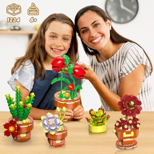 Insoon Juegos De Construcción De Bonsái De Flores Suculentas