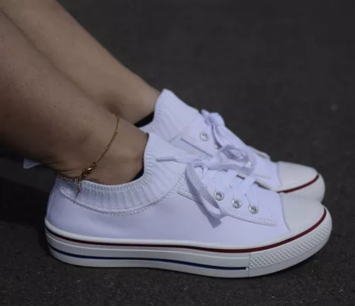 Tênis All Star Converse Feminino Meia Calce Fácil Branco