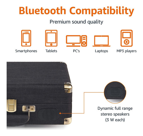 Bases Portable Guader Turntable Player Con Altavoces Con Y 3
