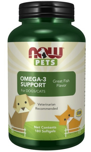 Now Pets Omega-3 Para Perros Y Gatos 180 Cápsulas