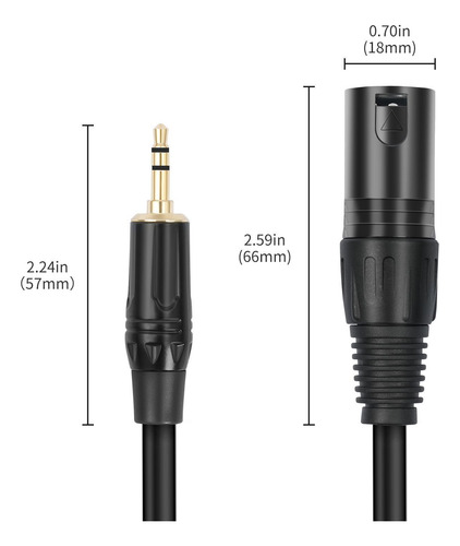 Xlr A 1/8 Cable De Micrófono Conector Masculino Xlr 1/8 5m