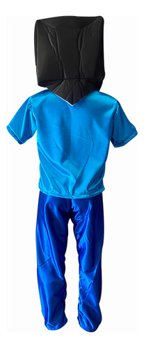 Disfraz Minecraft Steve Para Niño Azul 12