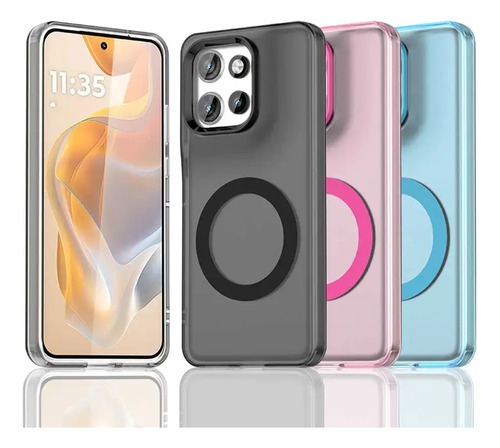 Funda Transparente Para Motorola Edge 50 Neo Moto G35 S50 Con Soporte Magnético, Soporte Duro A Prueba De Golpes