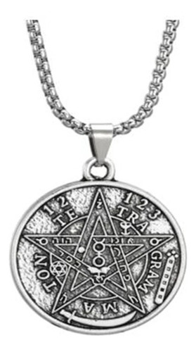 Collar Con Colgante De Pentagrama Con Forma De Tetragrammato
